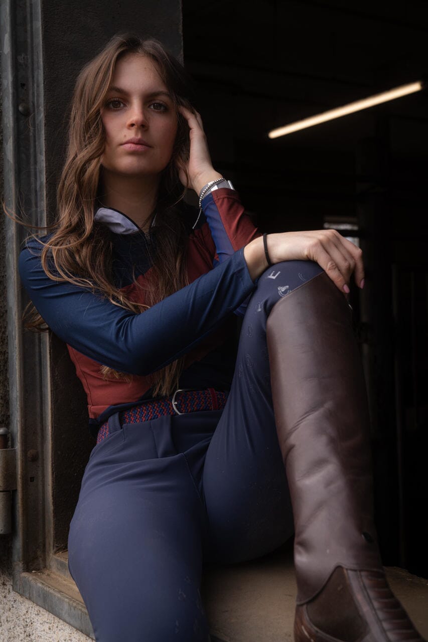 Brianne Riding Breeches in Steel Blue Riding Breeches CriniereLife