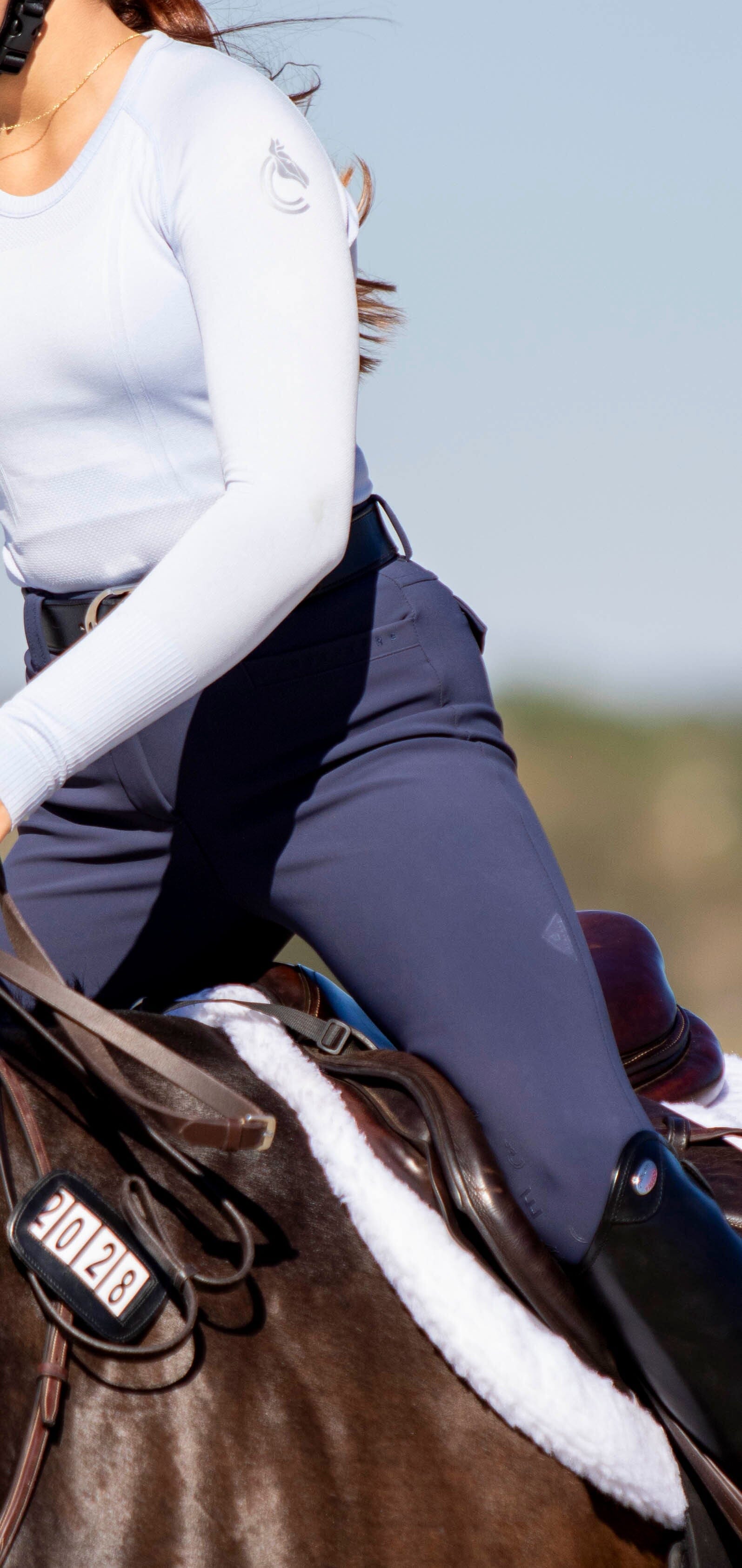 Brianne Riding Breeches in Steel Blue Riding Breeches CriniereLife