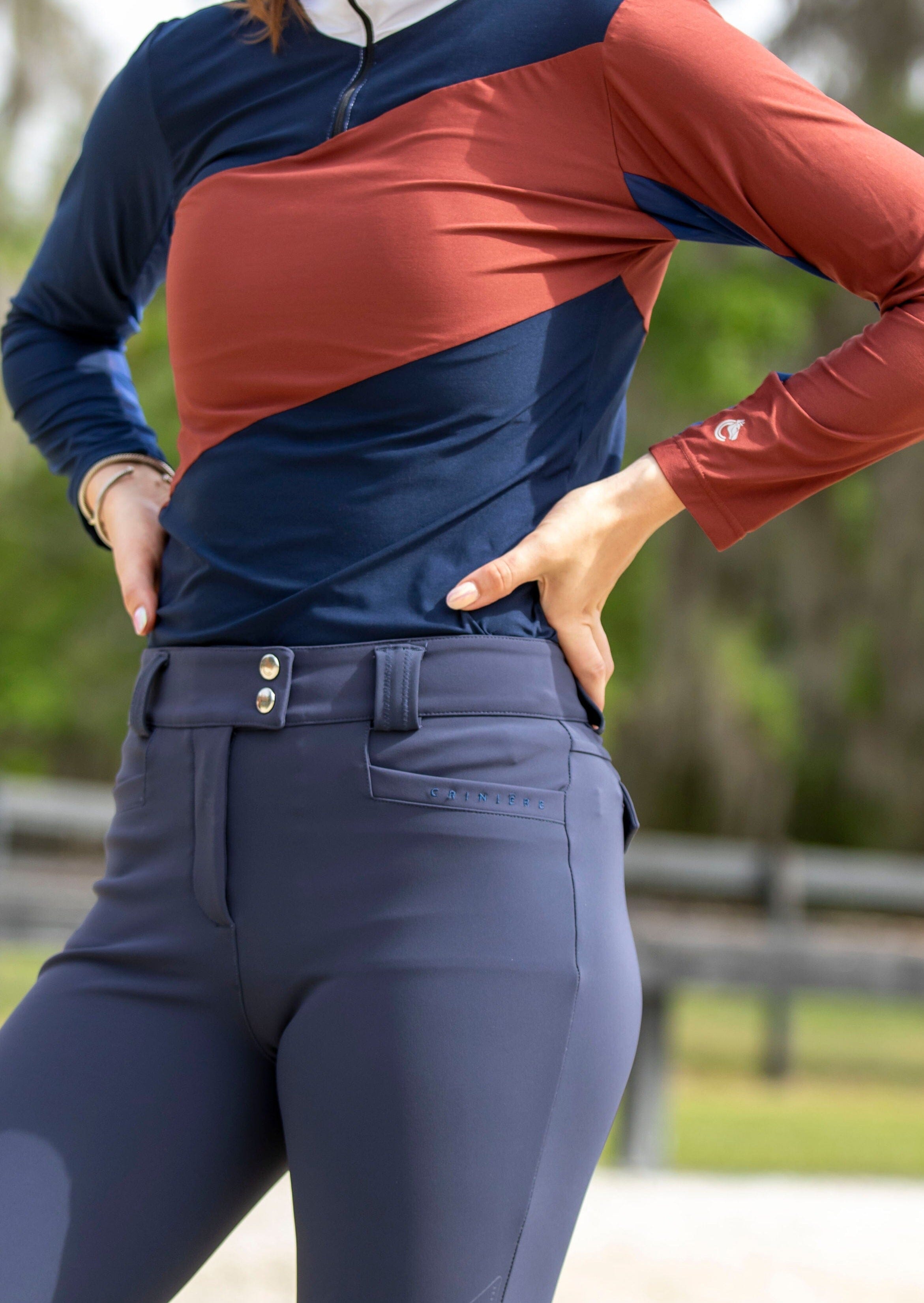 Brianne Riding Breeches in Steel Blue Riding Breeches CriniereLife