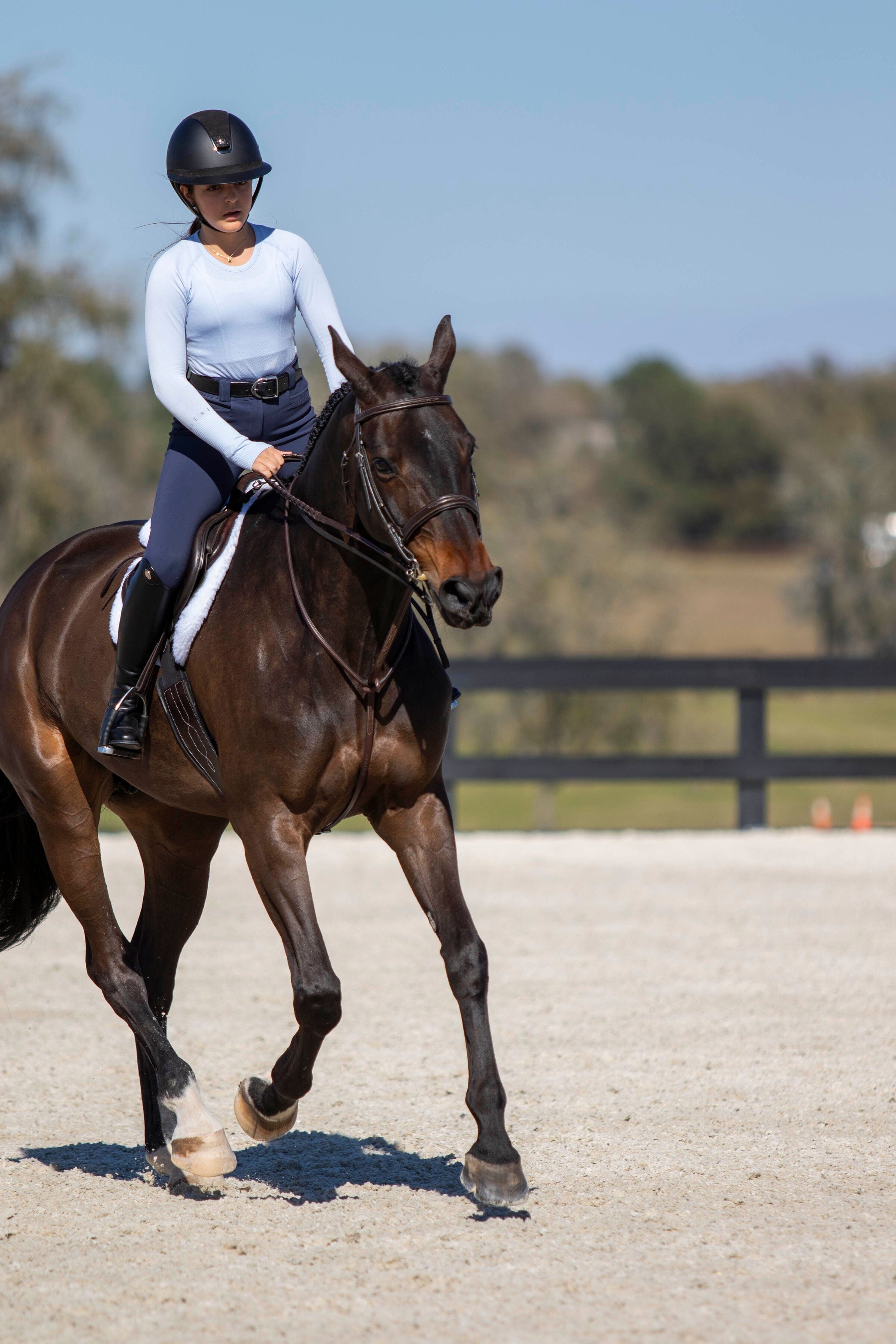 Brianne Riding Breeches in Steel Blue Riding Breeches CriniereLife