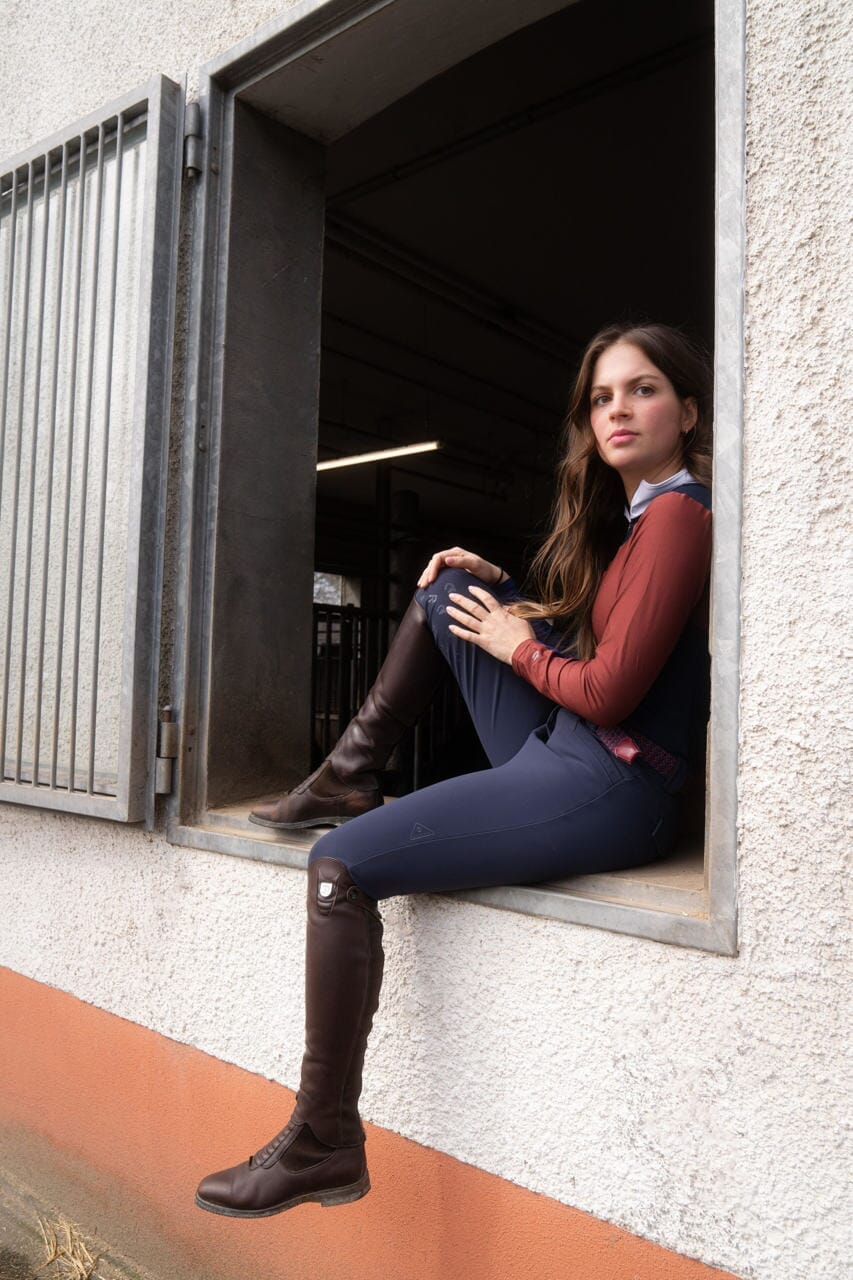 Brianne Riding Breeches in Steel Blue Riding Breeches CriniereLife