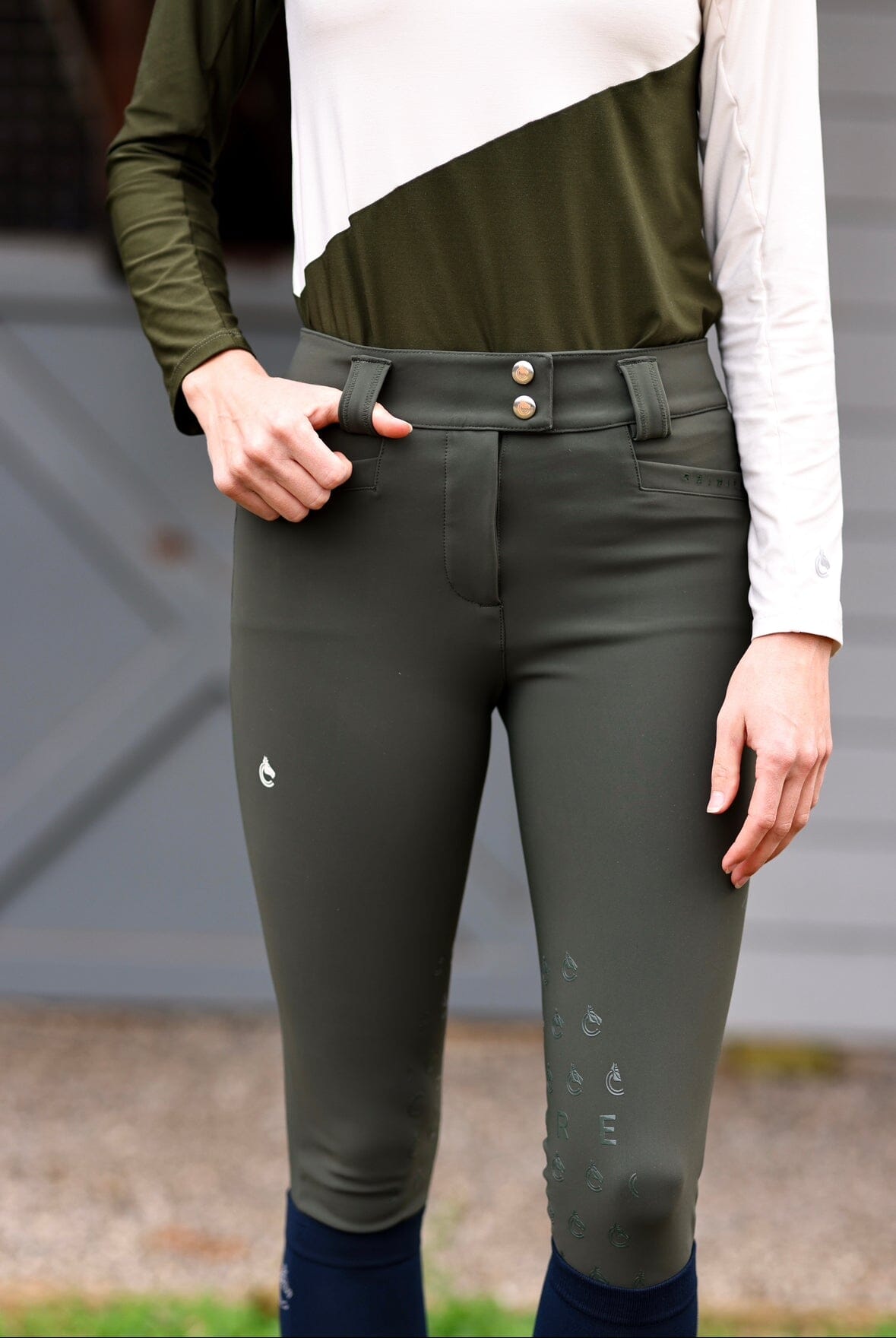 High Compression Breeches in Hunter Green Premium Riding Breeches C R I N I Ē R E