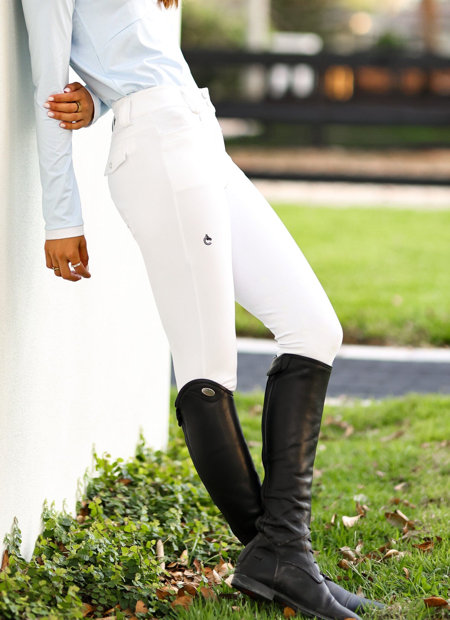Juliette High Compression Show Breeches in White - Sample Sale Riding Breeches C R I N I Ē R E