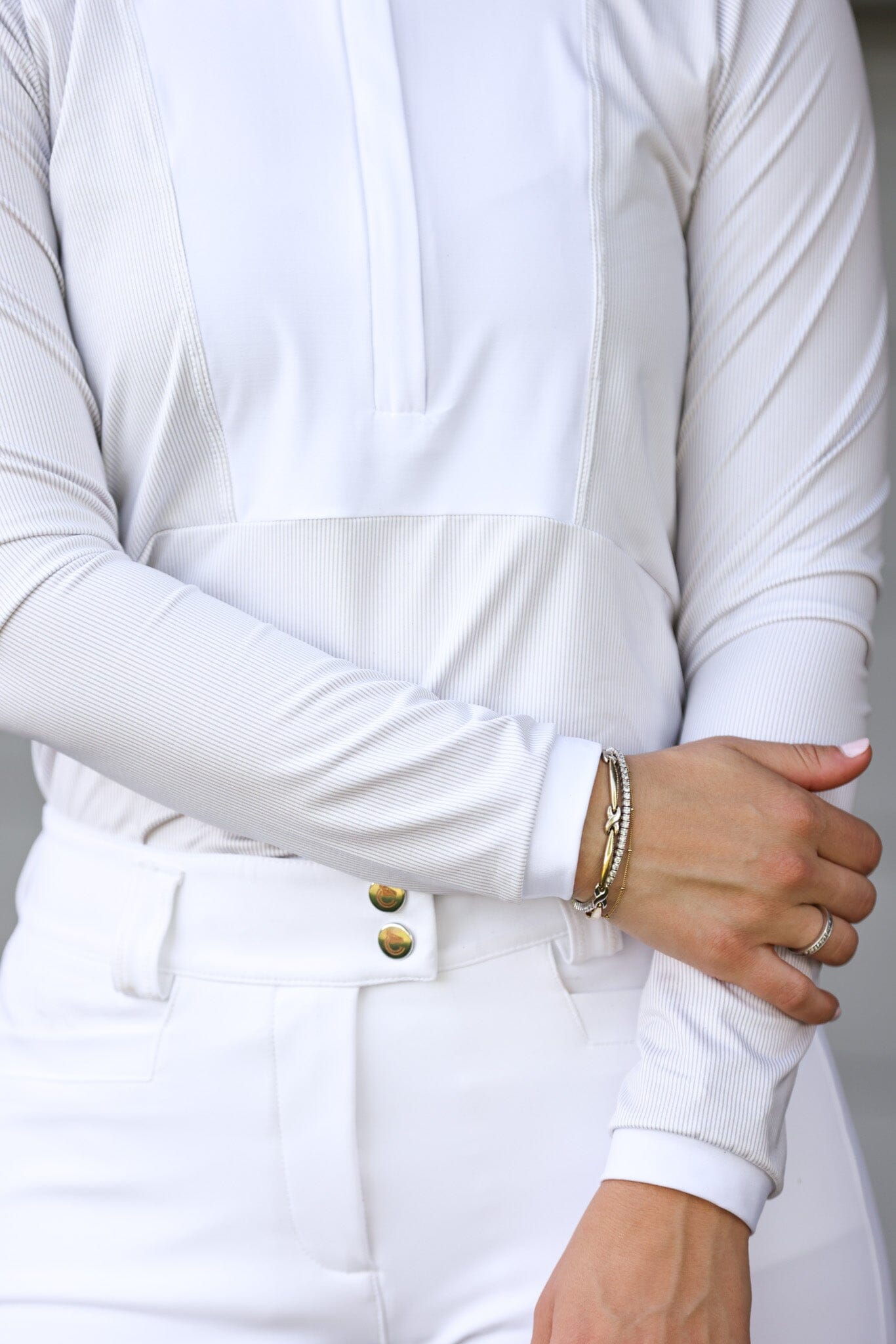 Monique Show Shirt | Taupe Stripes Show Shirts CriniereLife