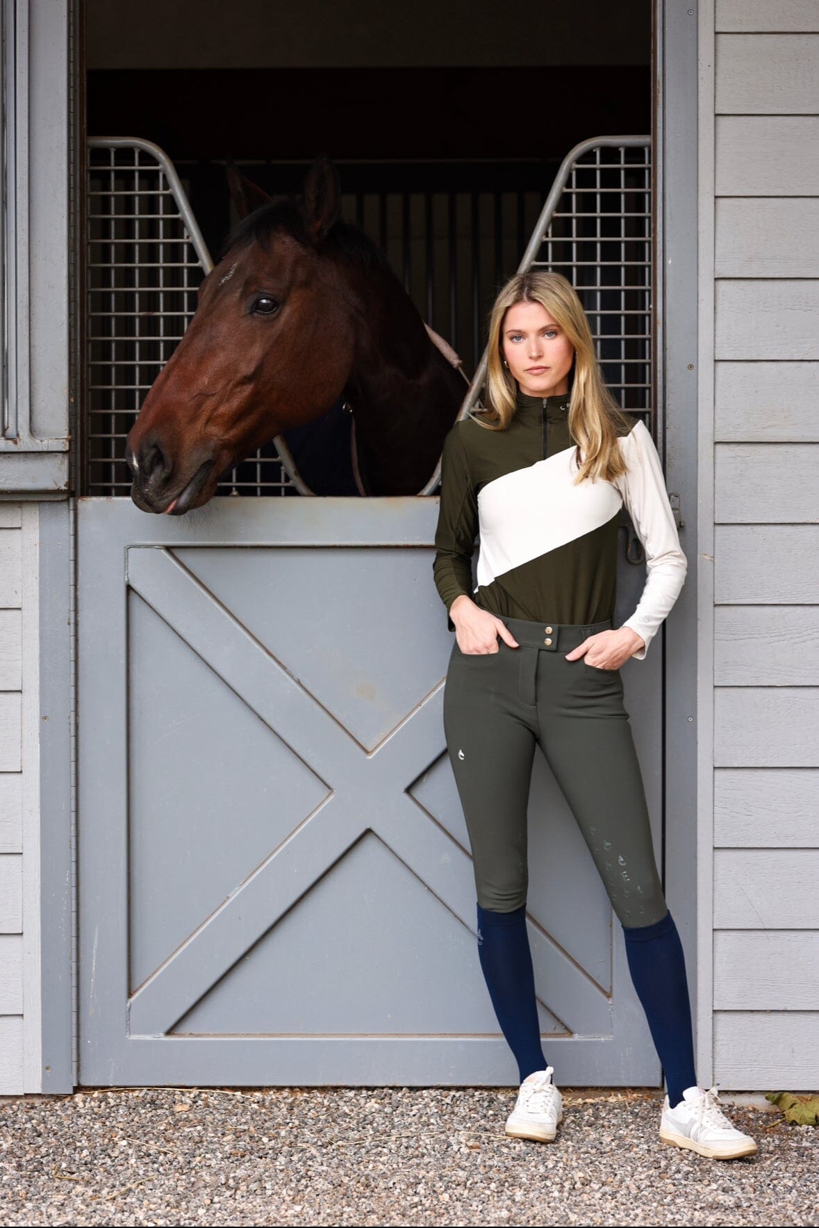 Juliette High Compression Breeches | Mocha | Perfect Gray | Hunter Green