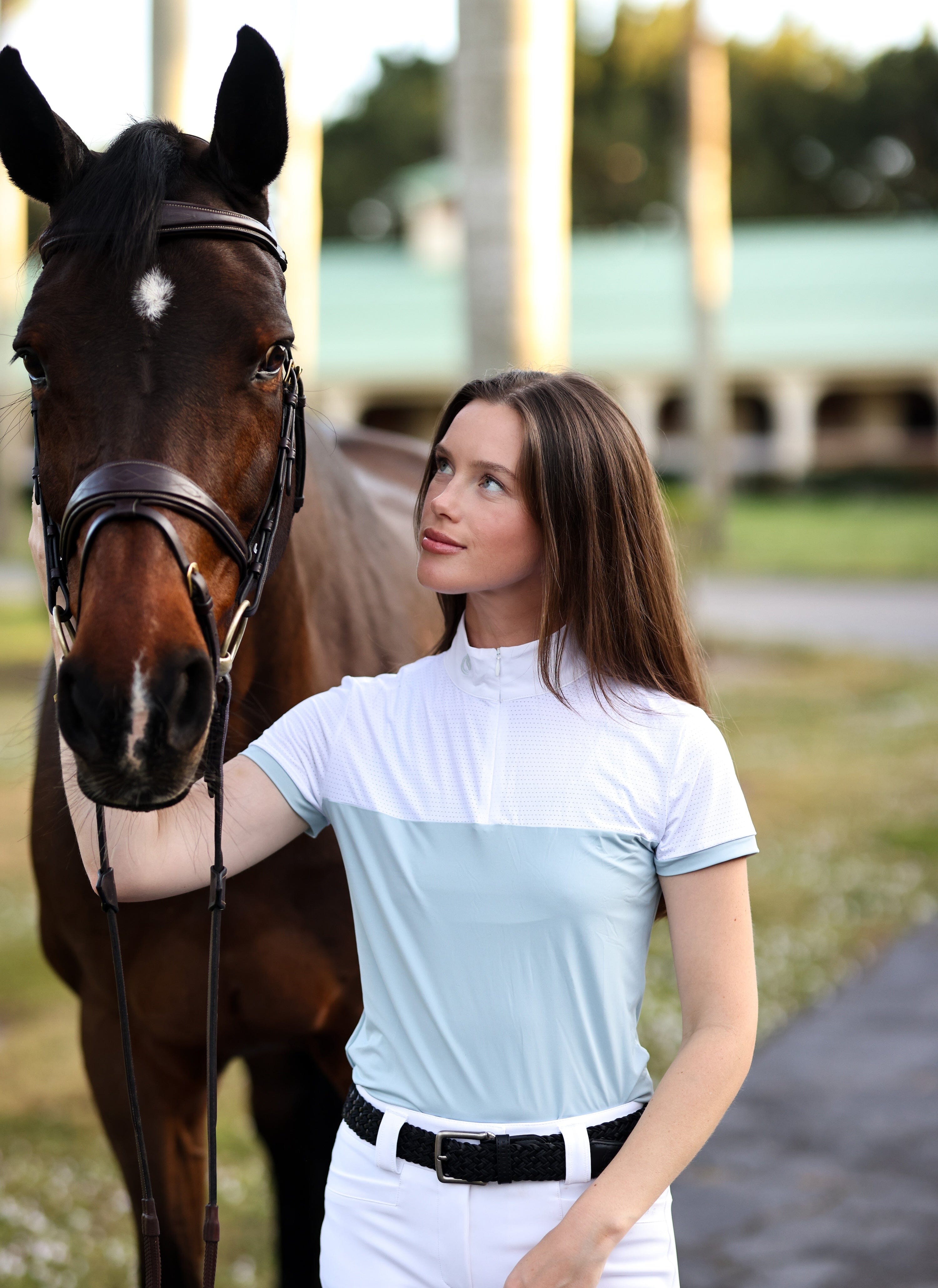 Holly Show Shirt LS | White | Seaglass | Oat