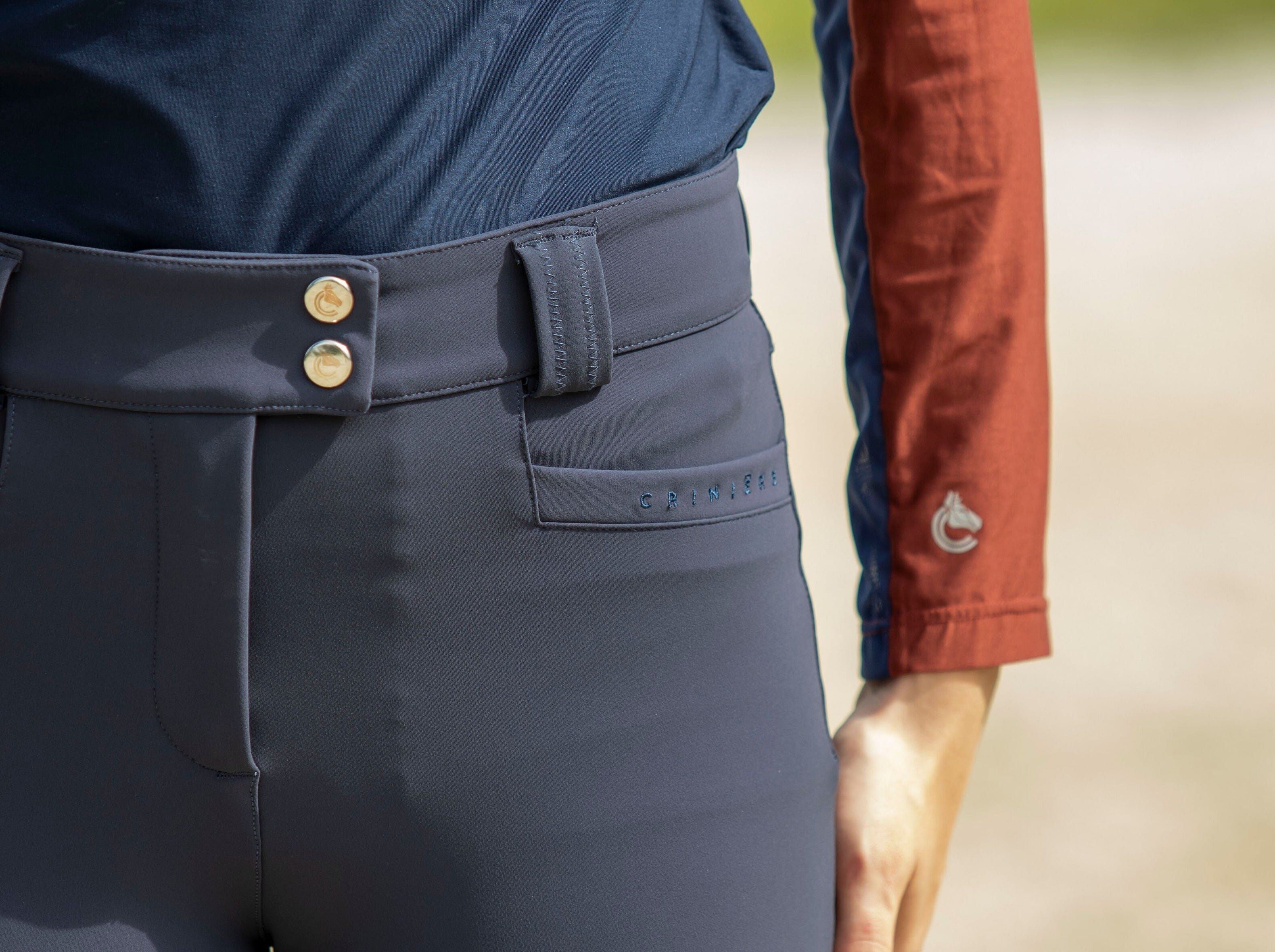 Juliette High Compression Breeches | Black | Steel Blue Riding Breeches CriniereLife 