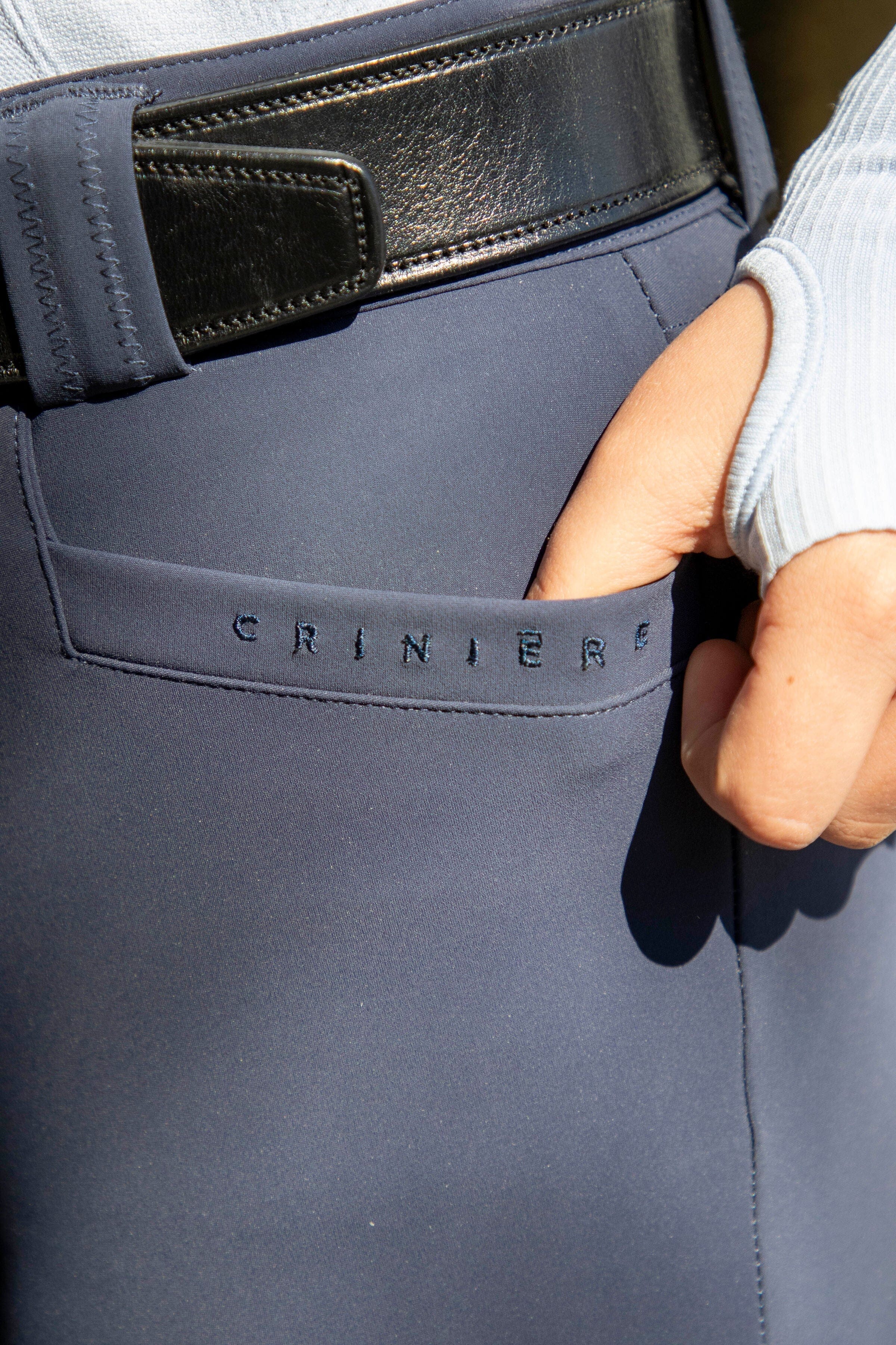 Juliette High Compression Breeches | Black | Steel Blue Riding Breeches CriniereLife 