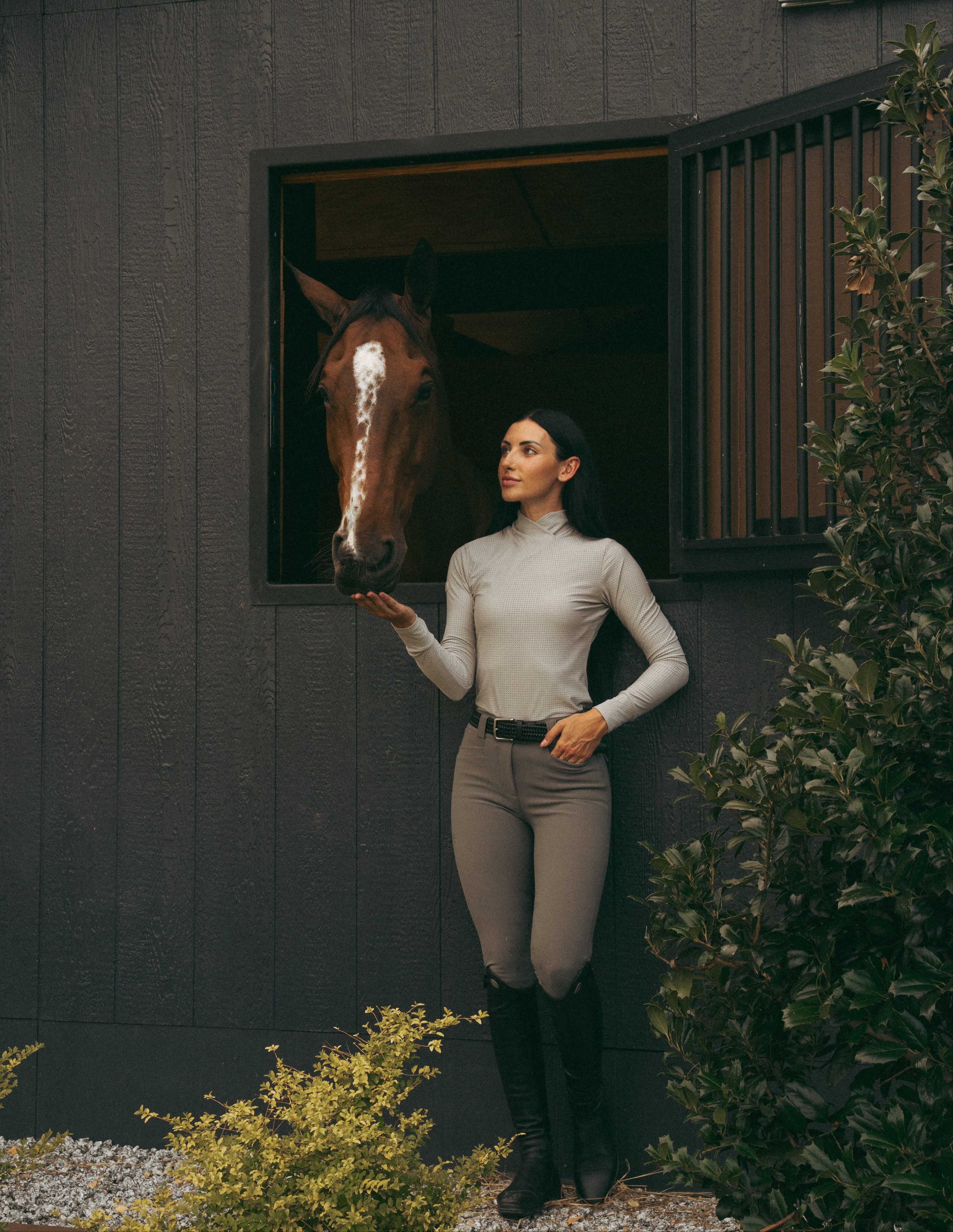 Juliette High Compression Breeches | Mocha | Perfect Gray | Hunter Green
