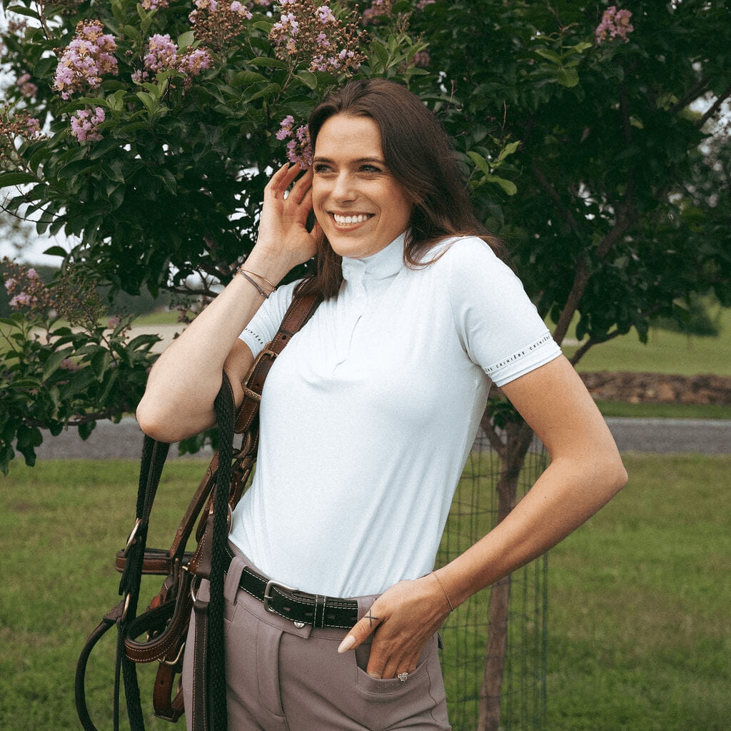 Olivia Show Shirt Equestrian apparel CriniereLife Snow White XXS 